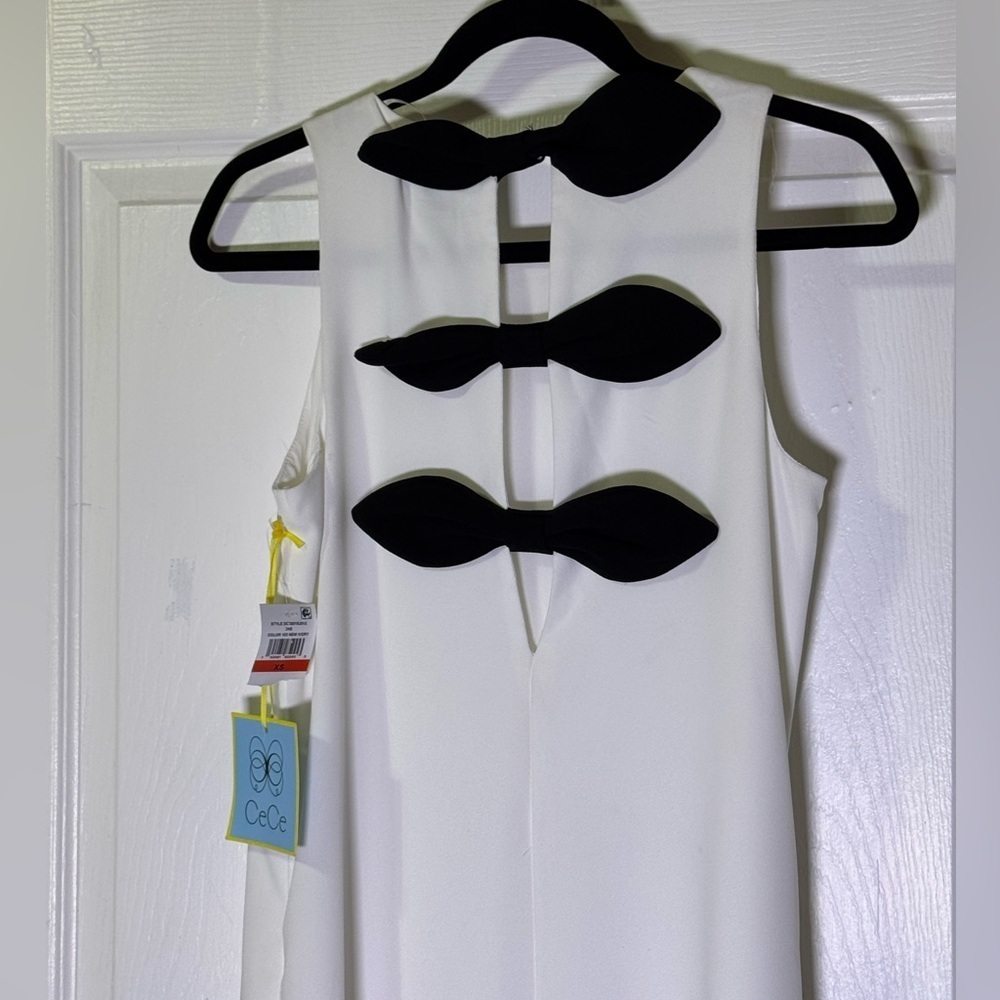 CeCe White Maxi Dress with Black Accents - Picture 5 of 9